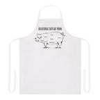 unny grilling apron with pork cuts labeled Delicious and F*ing Delicious