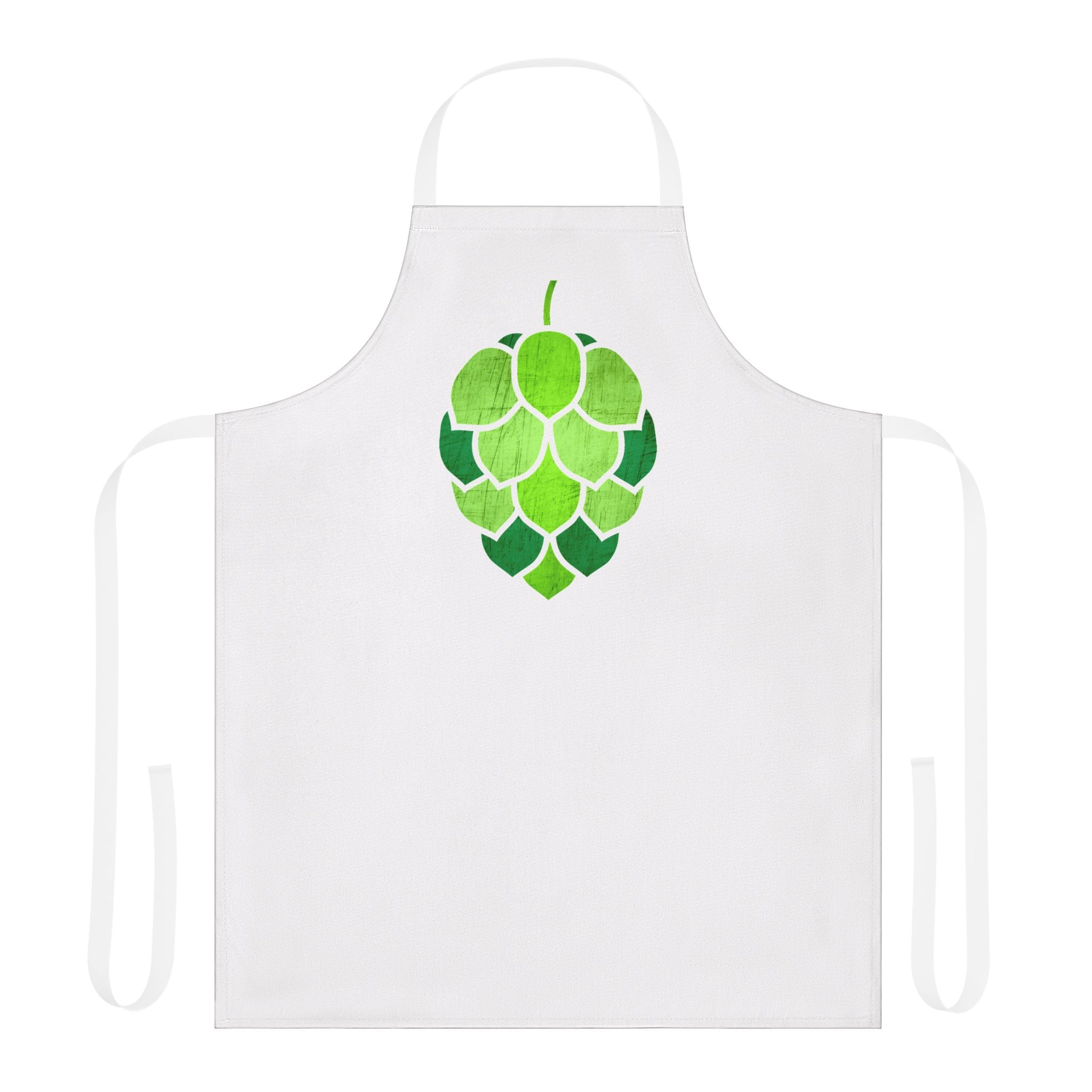 Stained Glass Hop Cone Brewing Apron in White