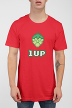 Retro gaming-inspired hop cone t-shirt for craft beer fans.