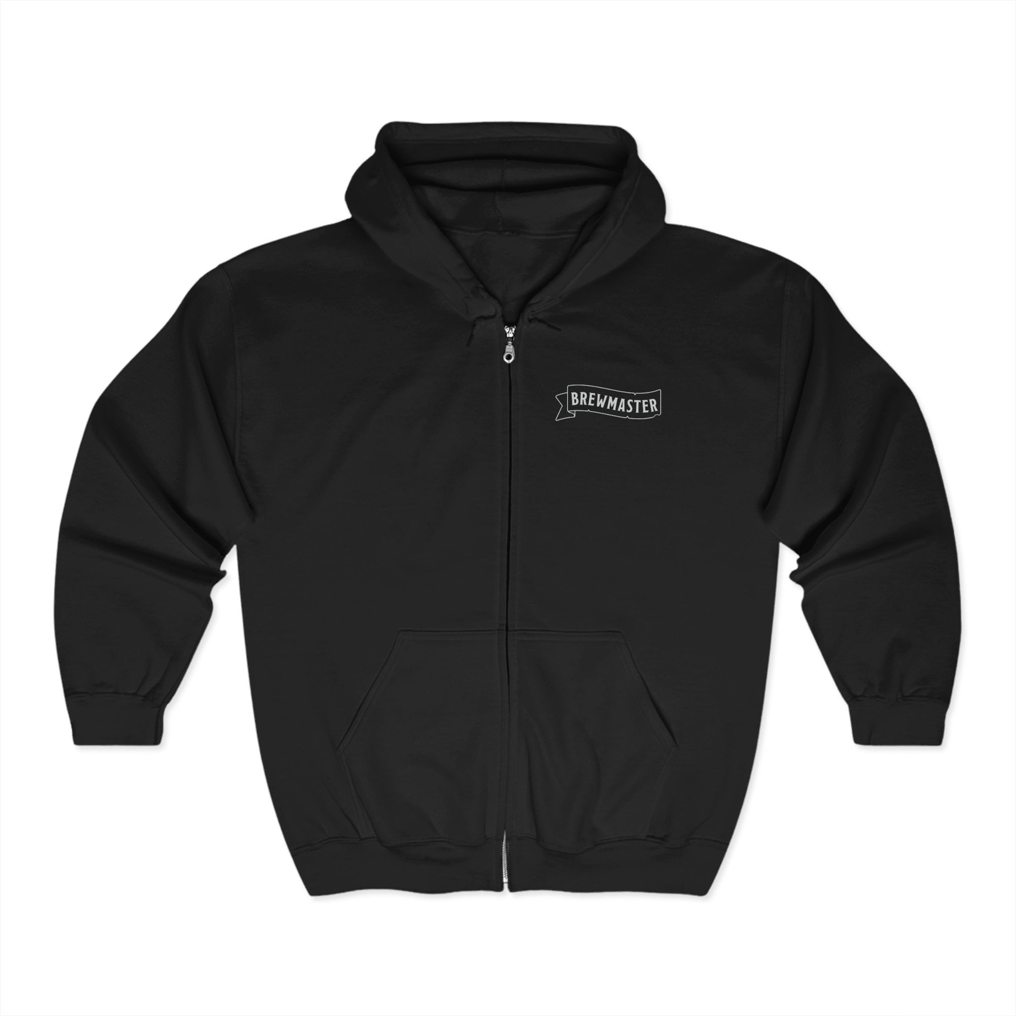 Black zip-up hoodie for craft beer fans who love RPG-inspired apparel