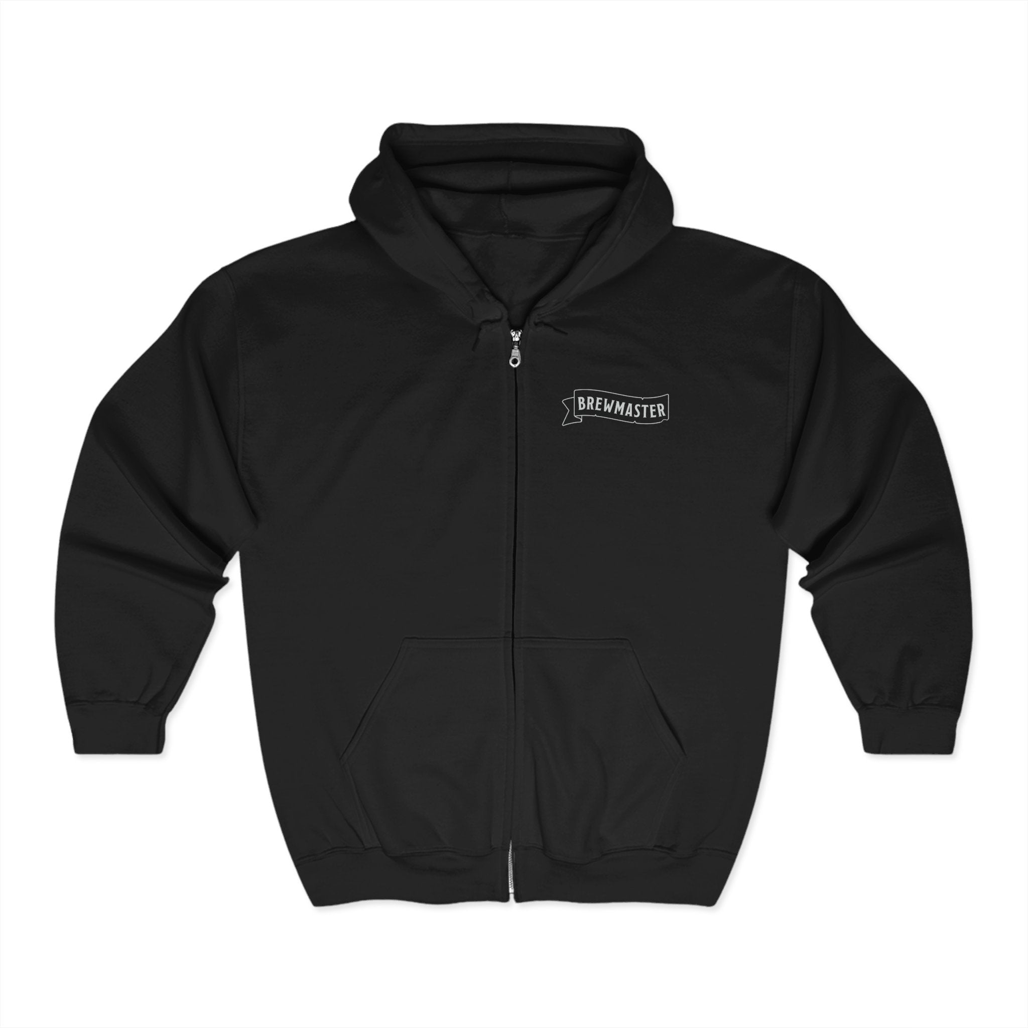 Black zip-up hoodie for craft beer fans who love RPG-inspired apparel