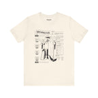 Tan T-shirt featuring a detailed Brewmaster character sheet design