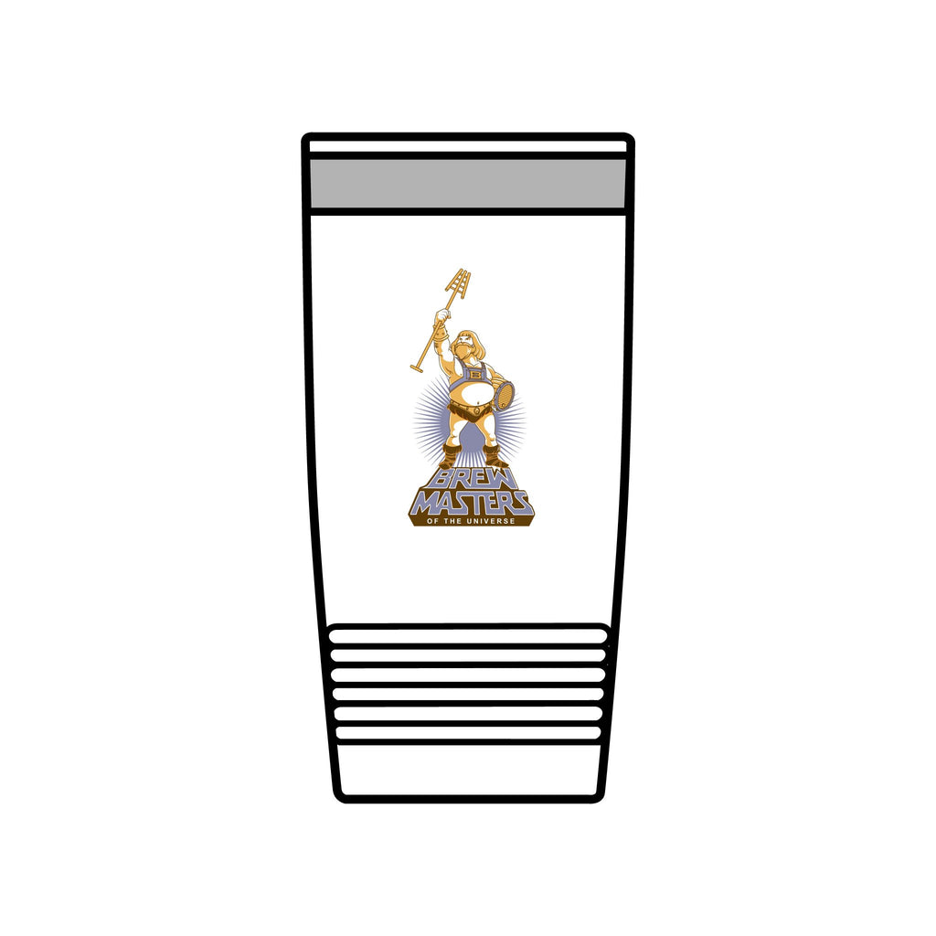 Funny homebrewing travel mug with 80s nostalgia and mash paddle design