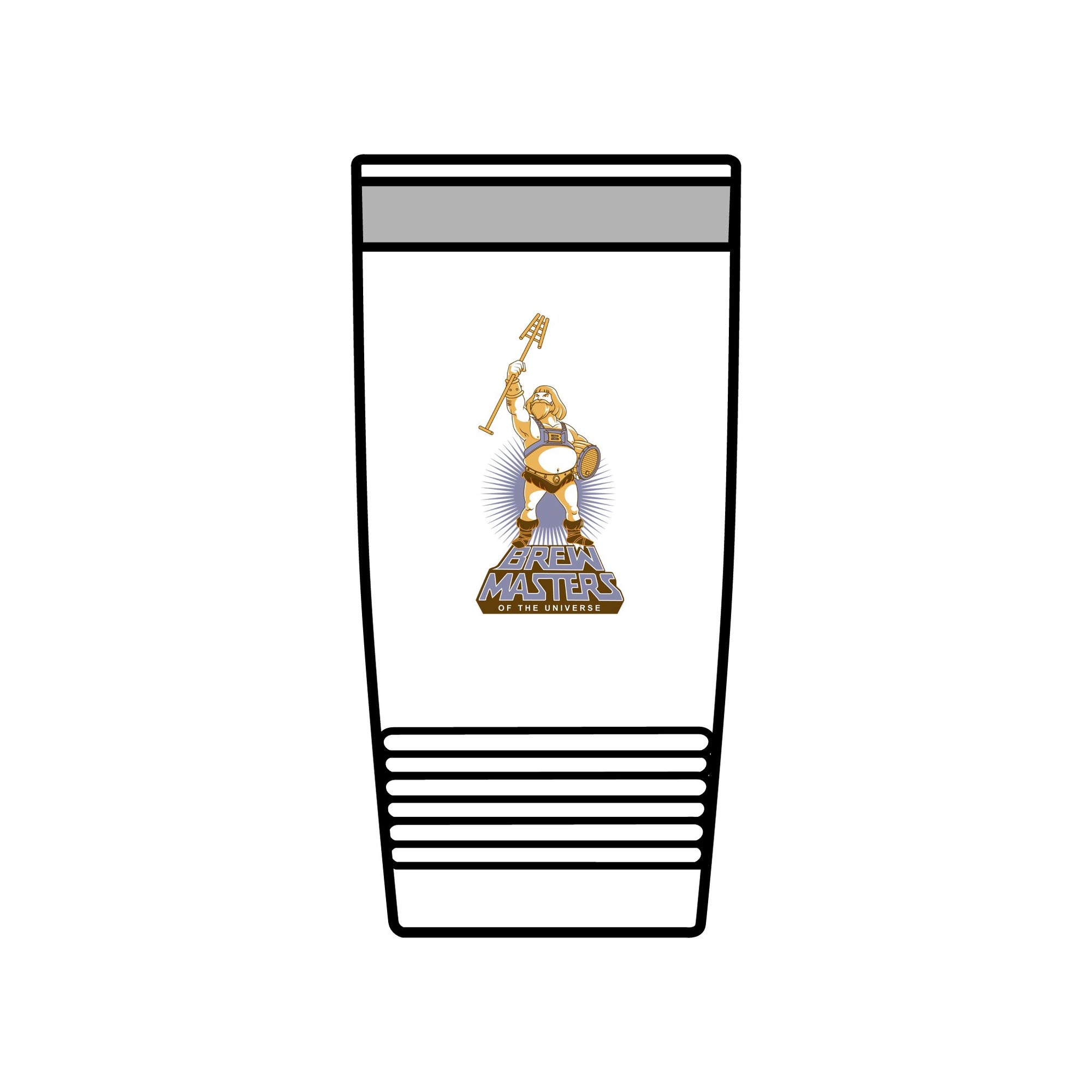 Funny homebrewing travel mug with 80s nostalgia and mash paddle design