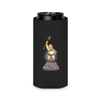 Side view of Brewmasters of the Universe beer can cooler with retro theme