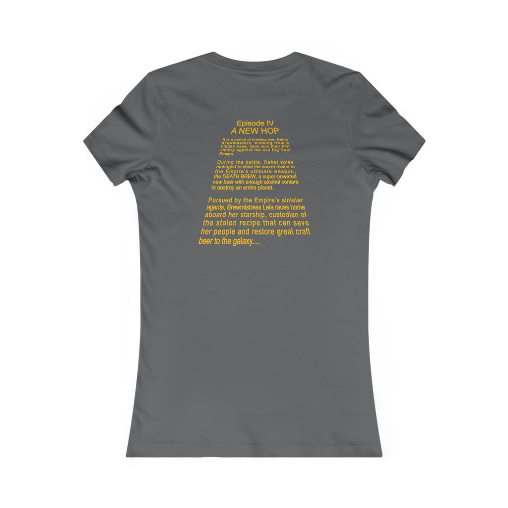 Back view of the Episode IV: A New Hop storyline on dark grey T-shirt