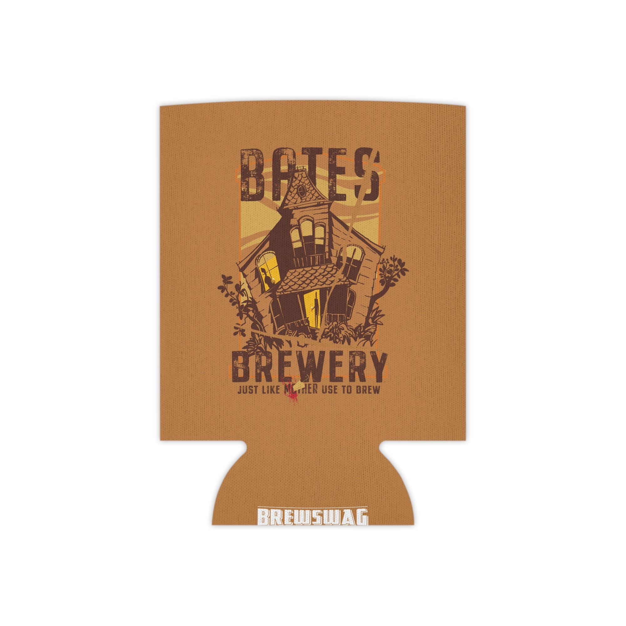 The bottom of the Bates Brewery Can Cooler, showing the neatly finished base and smooth neoprene construction.