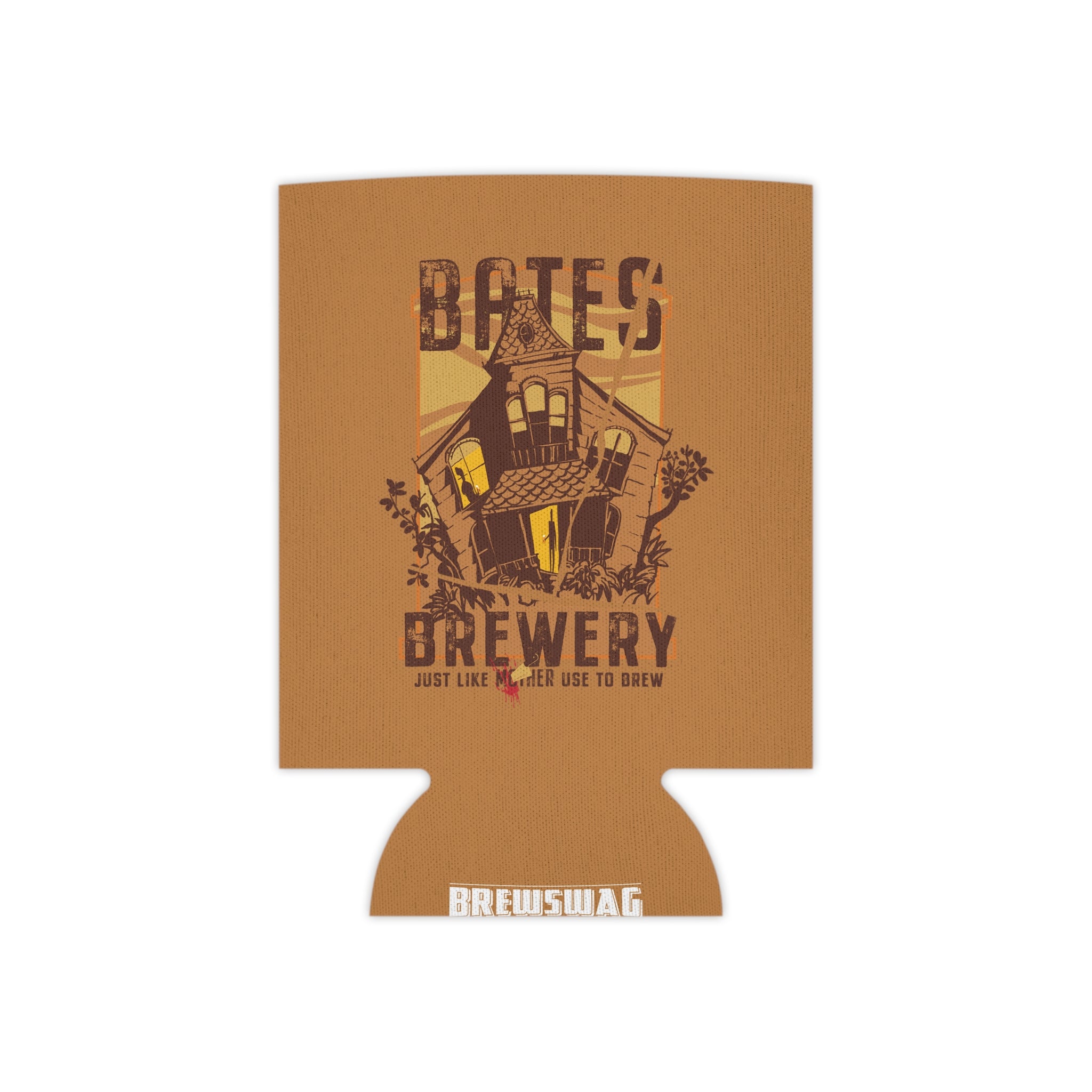 The bottom of the Bates Brewery Can Cooler, showing the neatly finished base and smooth neoprene construction.
