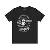 Black unisex tee with white text reading Beer is Living Proof That God Loves Us