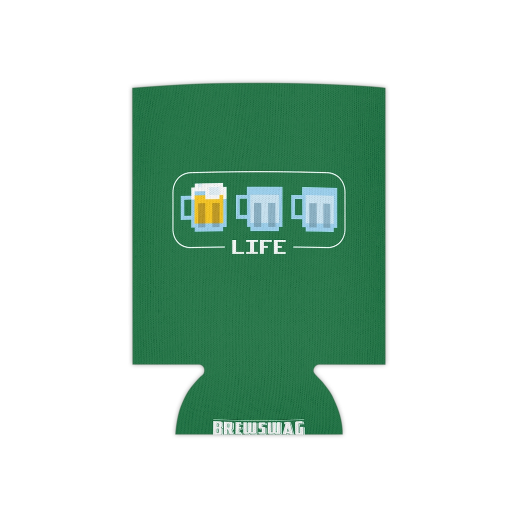 Beer Life Bar can cooler showing a playful tribute to classic arcade health meters