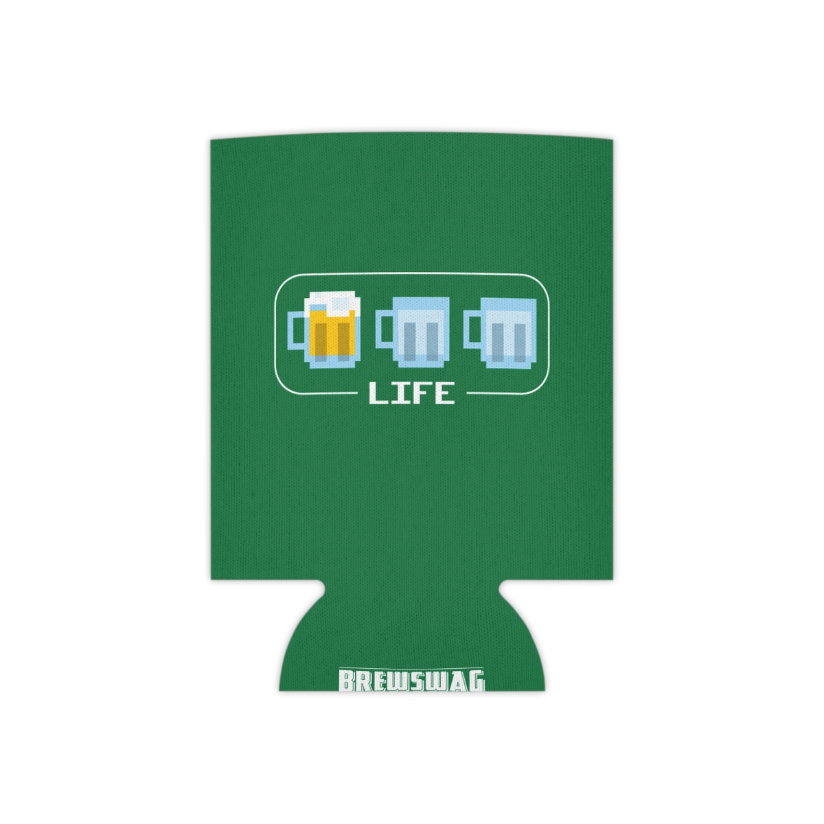 Beer Life Bar can cooler showing a playful tribute to classic arcade health meters