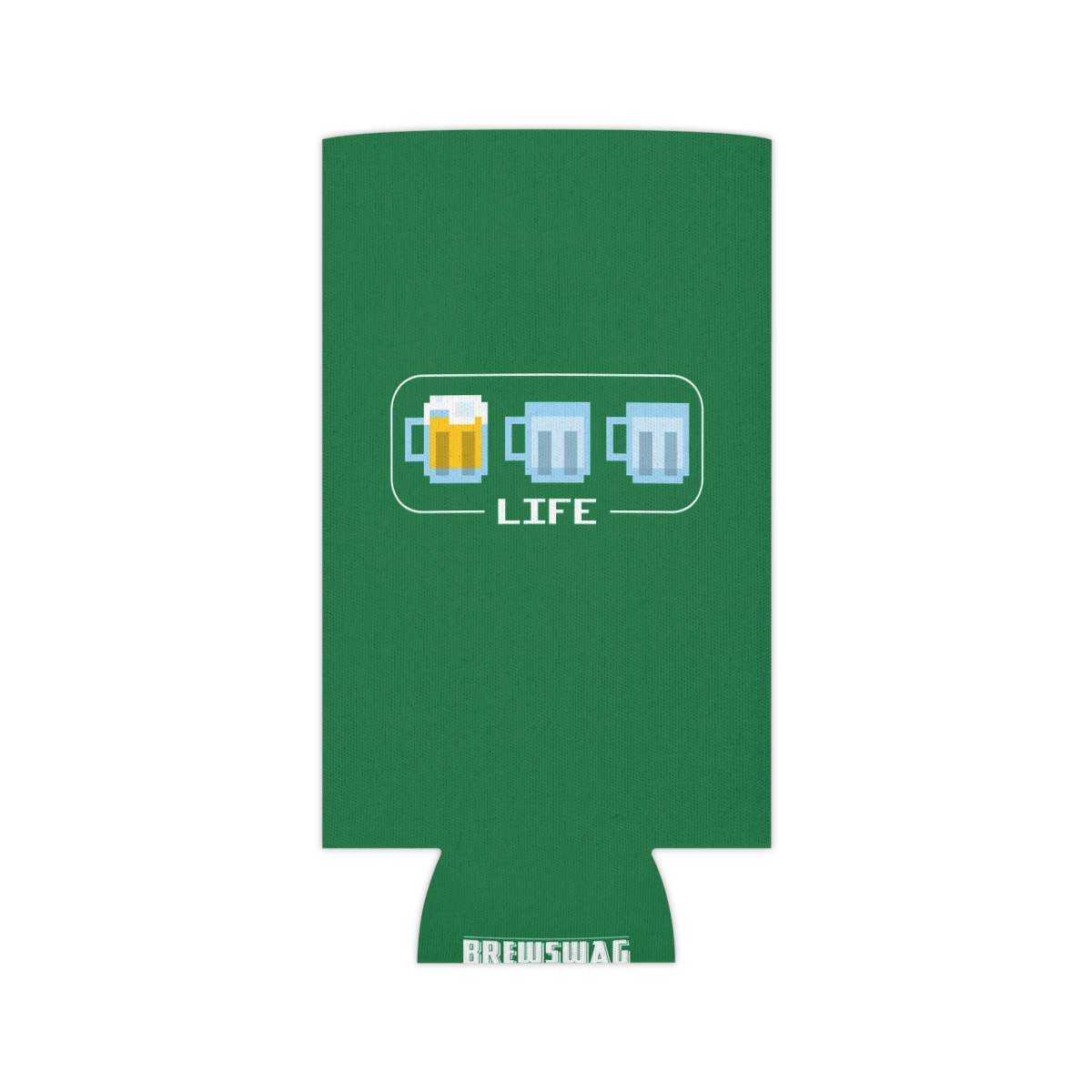 Beer Life Bar can cooler showing a playful tribute to classic arcade health meters