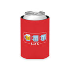 BrewSwag Beer Life Bar can cooler featuring retro arcade life meter design