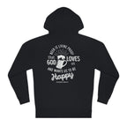 Unisex hoodie displaying a witty craft beer slogan and playful illustration
