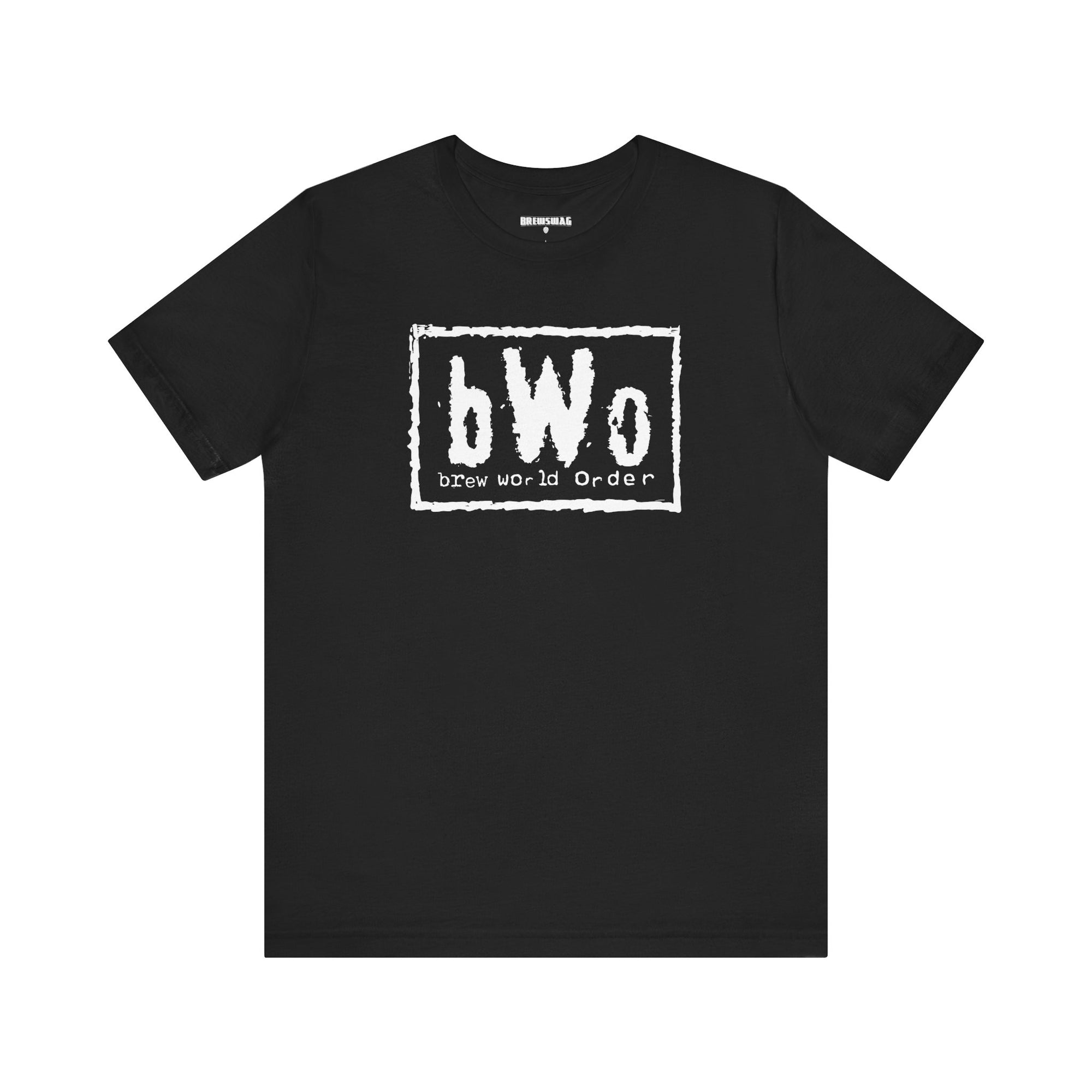 BrewSwag Brew World Order Beer T-Shirt in black with bold white bWO logo