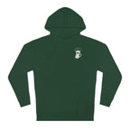 Green hoodie from BrewSwag showing front beer mug detail and text design on back