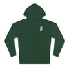 Green hoodie from BrewSwag showing front beer mug detail and text design on back