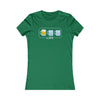 Green women’s tee referencing classic arcade life bars, now with beer mugs