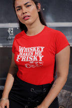 Saloon-style font and shamrocks on women’s ringspun cotton whiskey tee