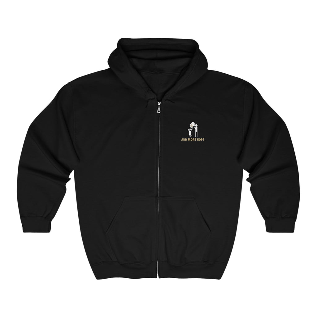 Comfortable and stylish zip-up hoodie for homebrewers and beer lovers.