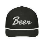 Unstructured 5-panel hat with Beer in script on front