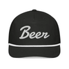 Unstructured 5-panel hat with Beer in script on front