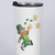 Durable and insulated 8-Bit Leprechaun travel mug with a tight-fitting lid.