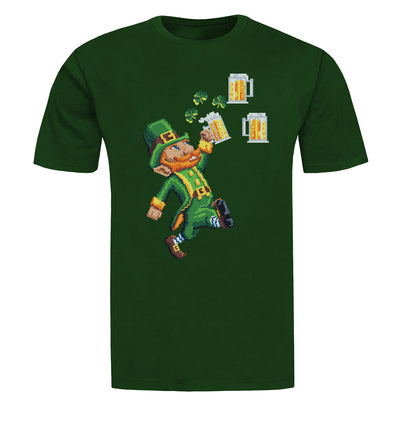 8-Bit Leprechaun St. Patrick's Day Beer Beer T-Shirt Flat Image