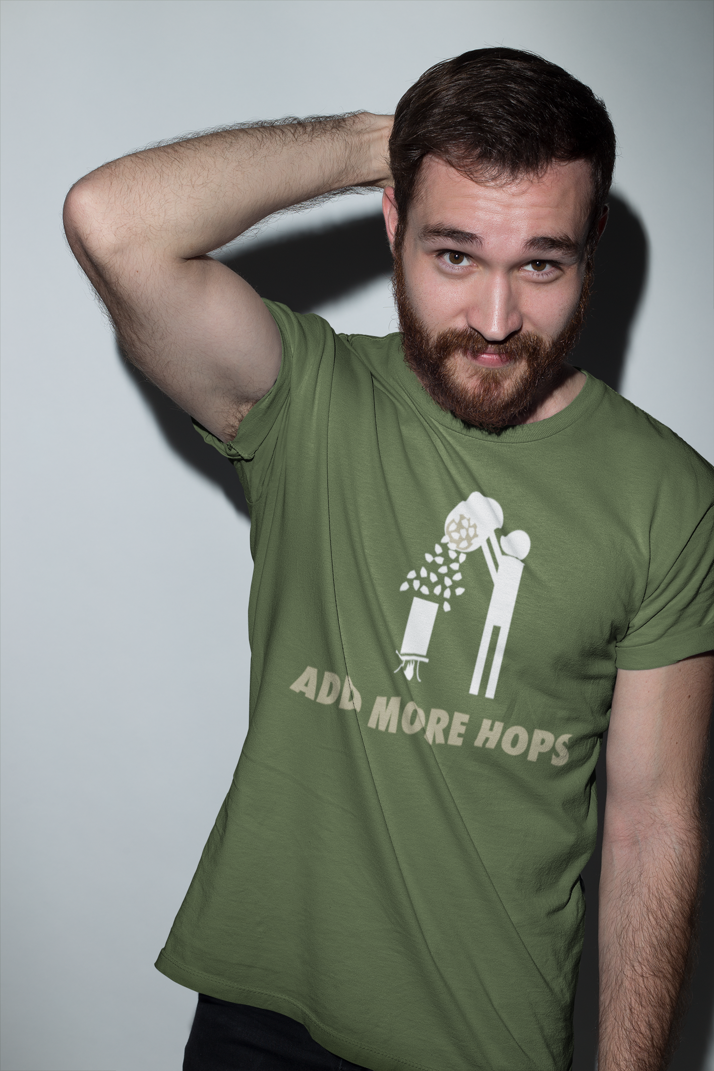 Soft, durable t-shirt with bold hop-inspired front design.