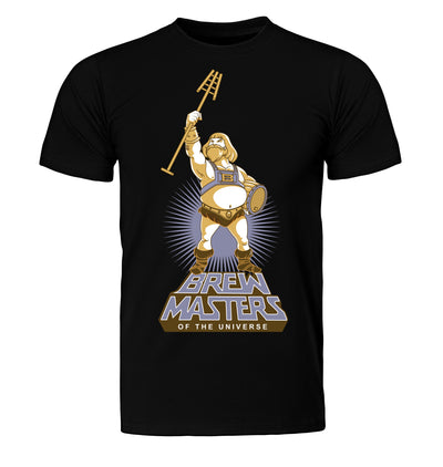 Black Brewmasters of the Universe Homebrewing T-Shirt Flat