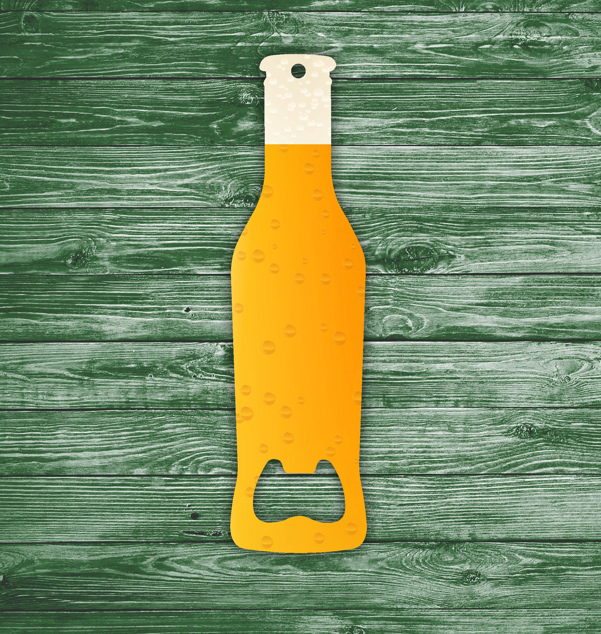 Metal Beer Bottle Shaped Bottle Opener Filled with Beer