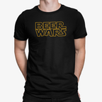 BrewSwag Beer Wars A New Hop T-Shirt with stylized front text in black