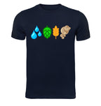 Front view of brewing essentials icons on cotton craft beer tee