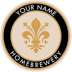 Black-band coaster showcasing stylized fleur-de-lis icon with name placeholder