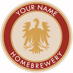 Personalizable beer coaster mockup with German eagle crest and color-band options