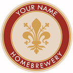 Personalizable coaster mockup with fleur-de-lis graphic and color-band options