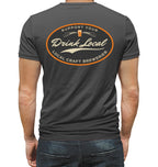 Back of shirt with oval Support Your Local Craft Breweries design