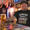 Drinking Buddies Assemble action shot with man at a bar