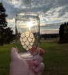 Hop Cone Etched Beer Glass