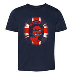 Navy beer shirt with distressed British flag and beer slogan