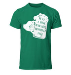 Philosophy and beer parody t-shirt in green with frothy mug design