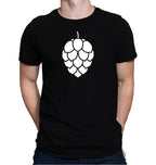 Front view of Hop Cone Beer T-shirt in black for craft beer fans
