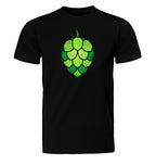 Unisex ringspun cotton tee featuring multi-tone green hop design