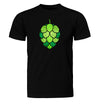 Stained Glass Hop Cone Craft Beer Black T-Shirt Flat