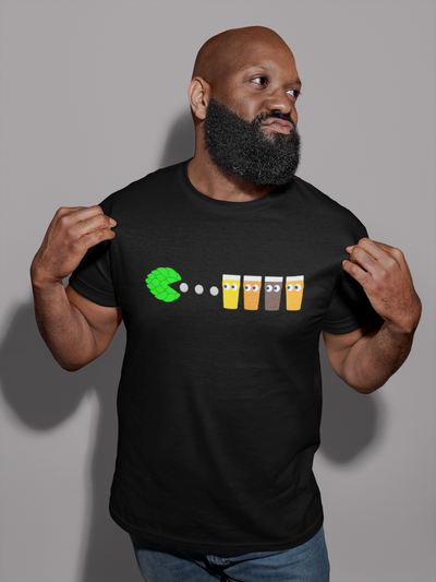 Hop-Man Beer Gobbler Beer T-Shirt model shot