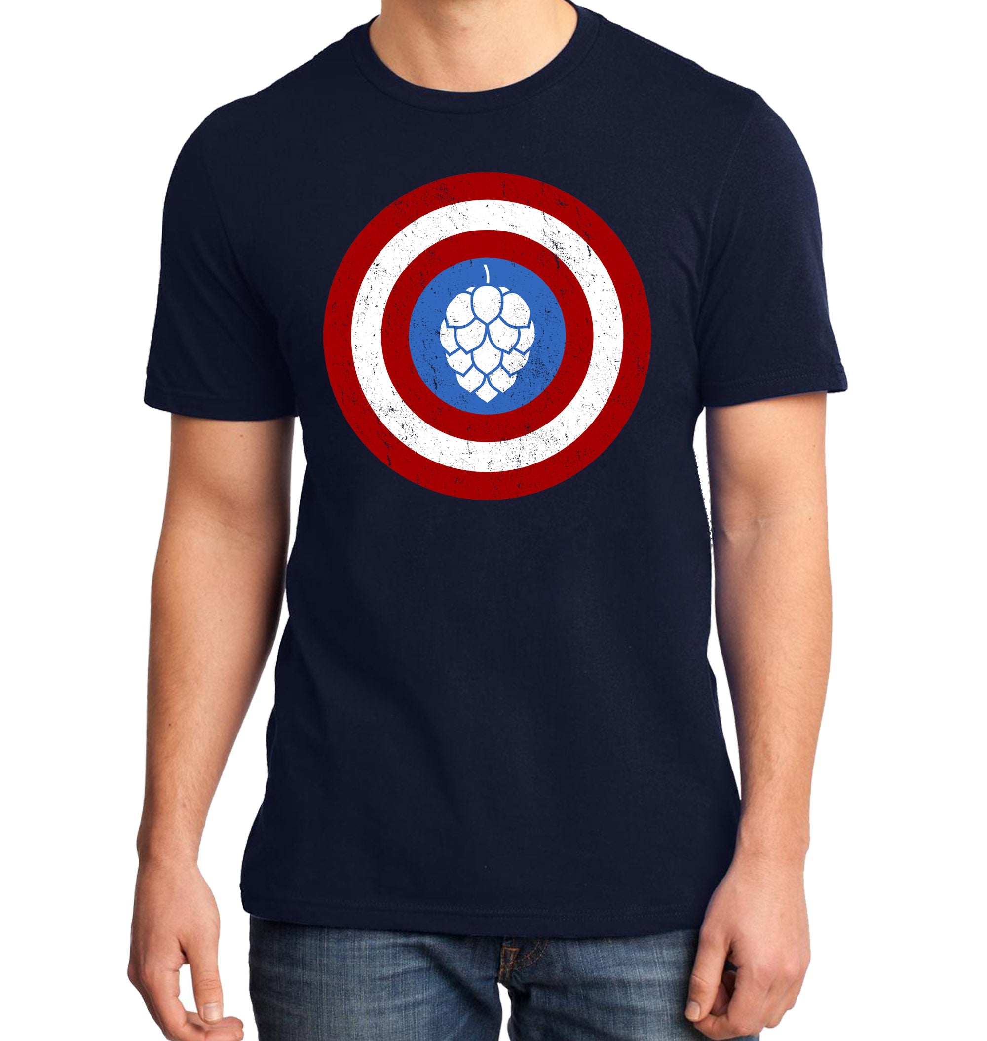 Captain Hop Cone America Shield Beer T-Shirt