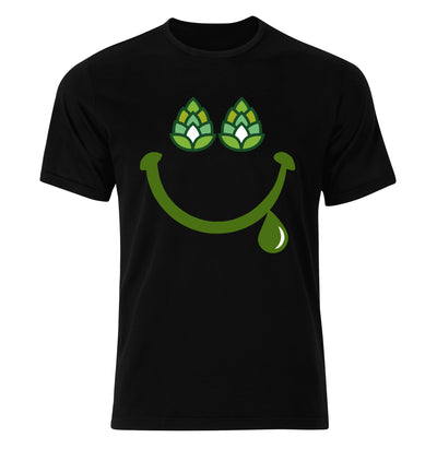 Black Hoppy Happy Smile Beer T-Shirt flat