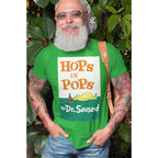 Green t-shirt with Seuss-inspired hop design