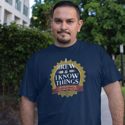 I brew and I know things t-shirt action shot