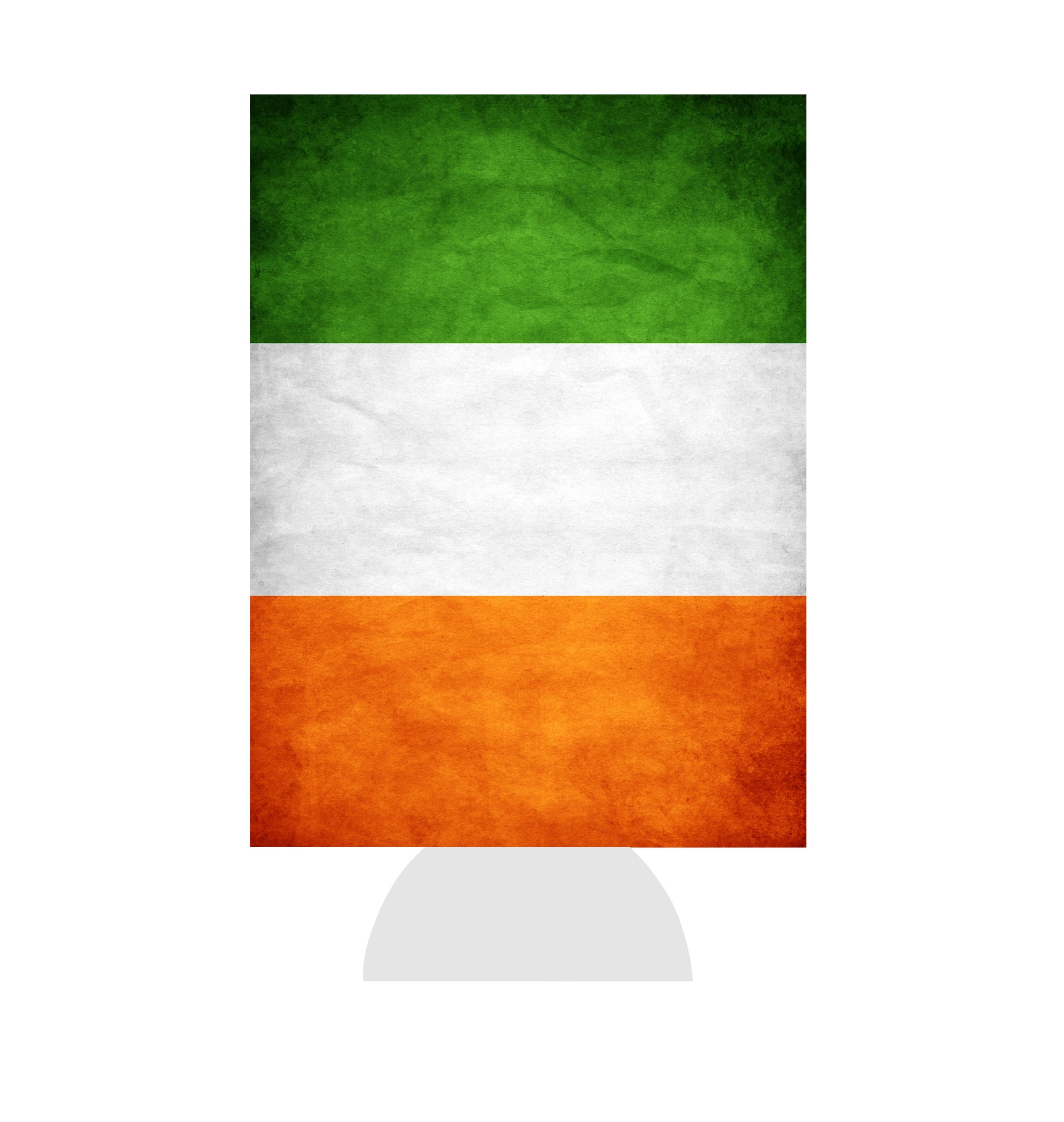 Neoprene can cooler with Irish flag stripes